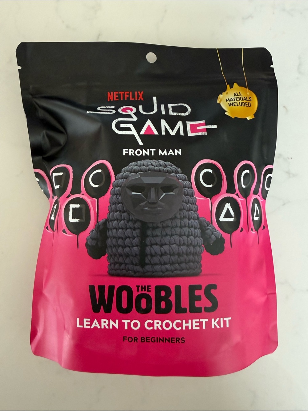 NIB - Netflix Squid Game Front Man Woobles Crochet Kit